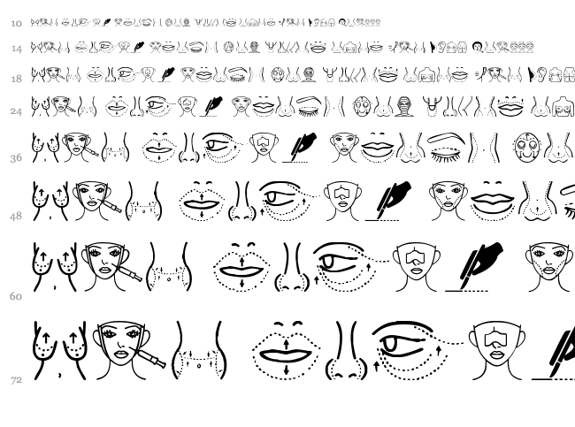 Plastic Surgery font waterfall